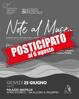 Posticipo concerto al 6 agosto